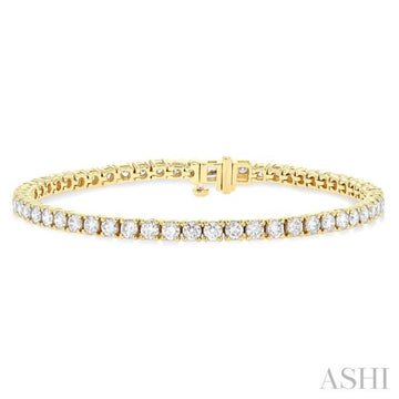 5 Ctw Round Cut Diamond Tennis Bracelet in 14K Yellow Gold